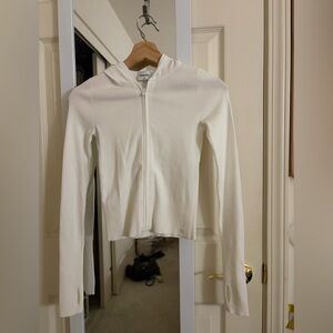 Aritzia Sunday Best Tutor Zip Hoodie XS White